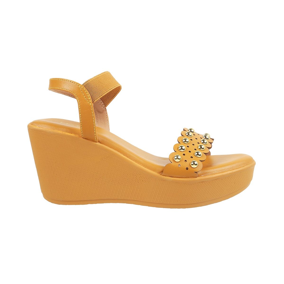 Metro Womens Yellow Platform HeelsMetro Women Yellow Synthetic Wedges