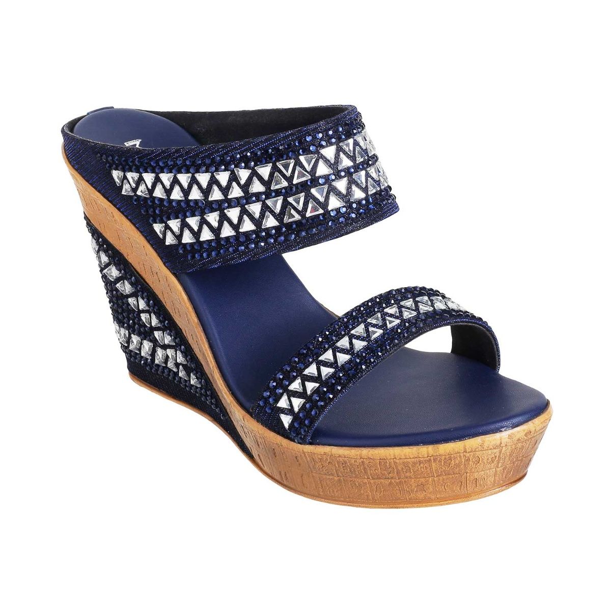 Navy blue wedge online heels