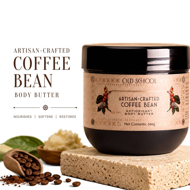 Old School Artisan Crafted Coffee Bean Antioxidant Body Butter Deeply Hydrates perfect for Dry Skin
