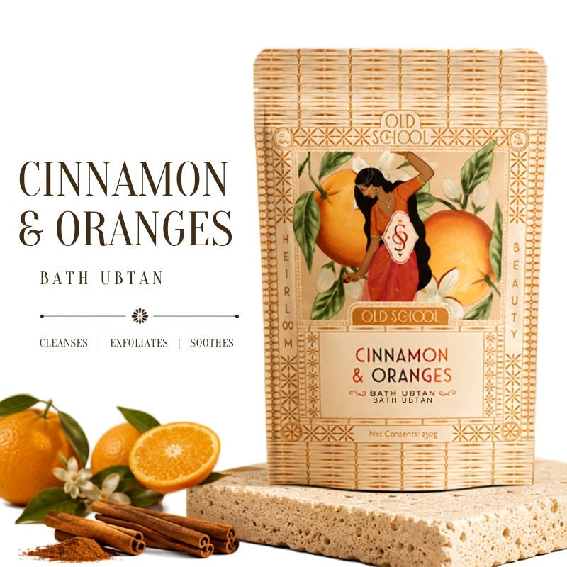 Old School Cinnamon & Oranges Ubtan Vitamin C Body Wash Powder Acne-Fighting for Remove Dead Skin