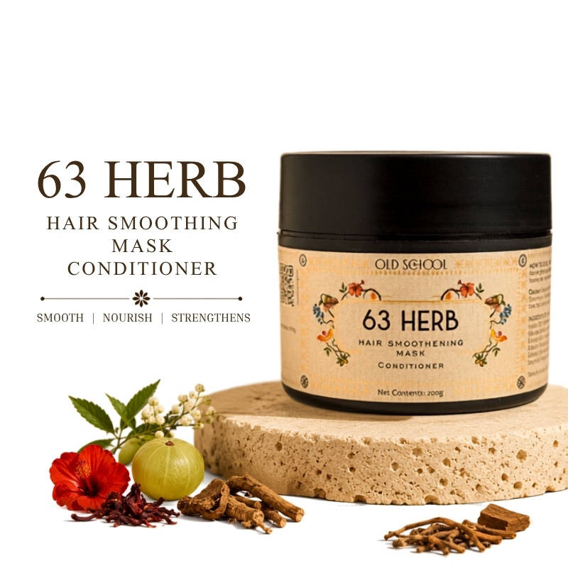 Old School 63 Herb Hair Conditioner Aloe Vera Deep Conditioning for Frizz Control Dry Damaged Hair