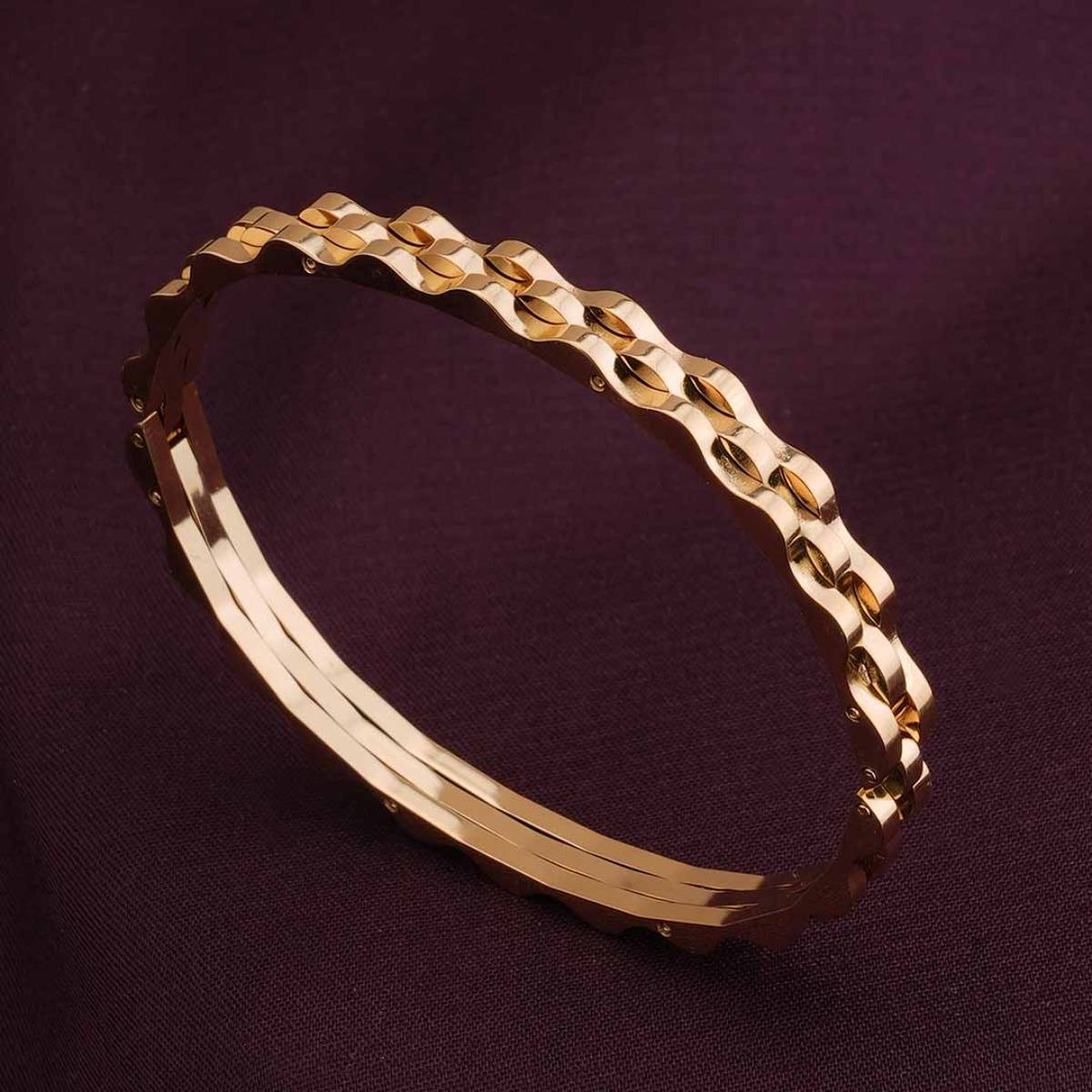 Palmonas Embossed Gold Bracelet for Womens