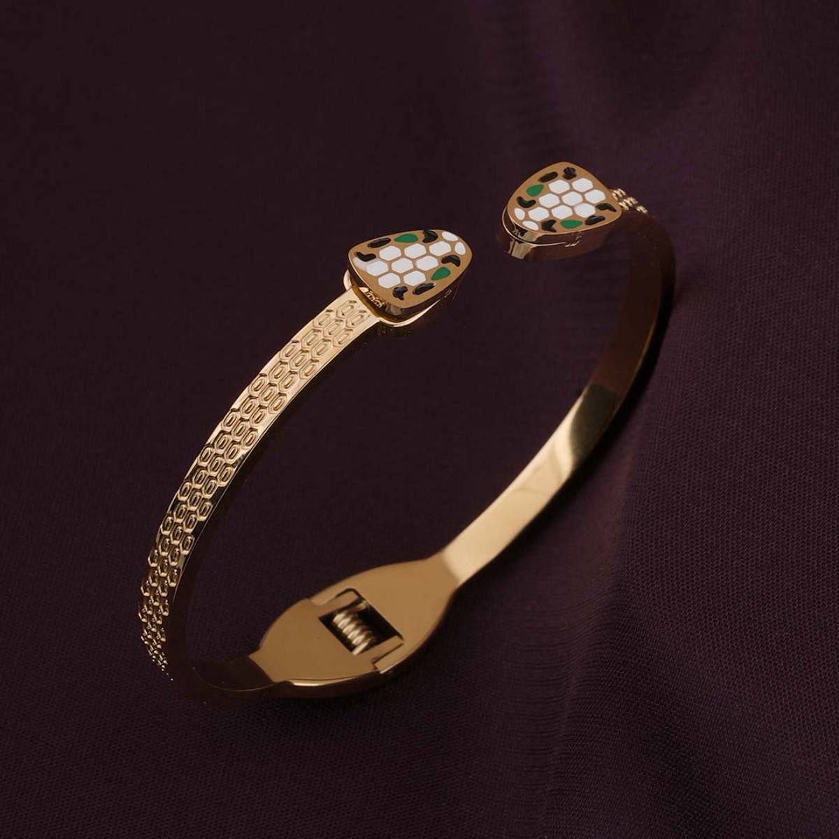 Palmonas Honeycomb Gold Cuff for Womens