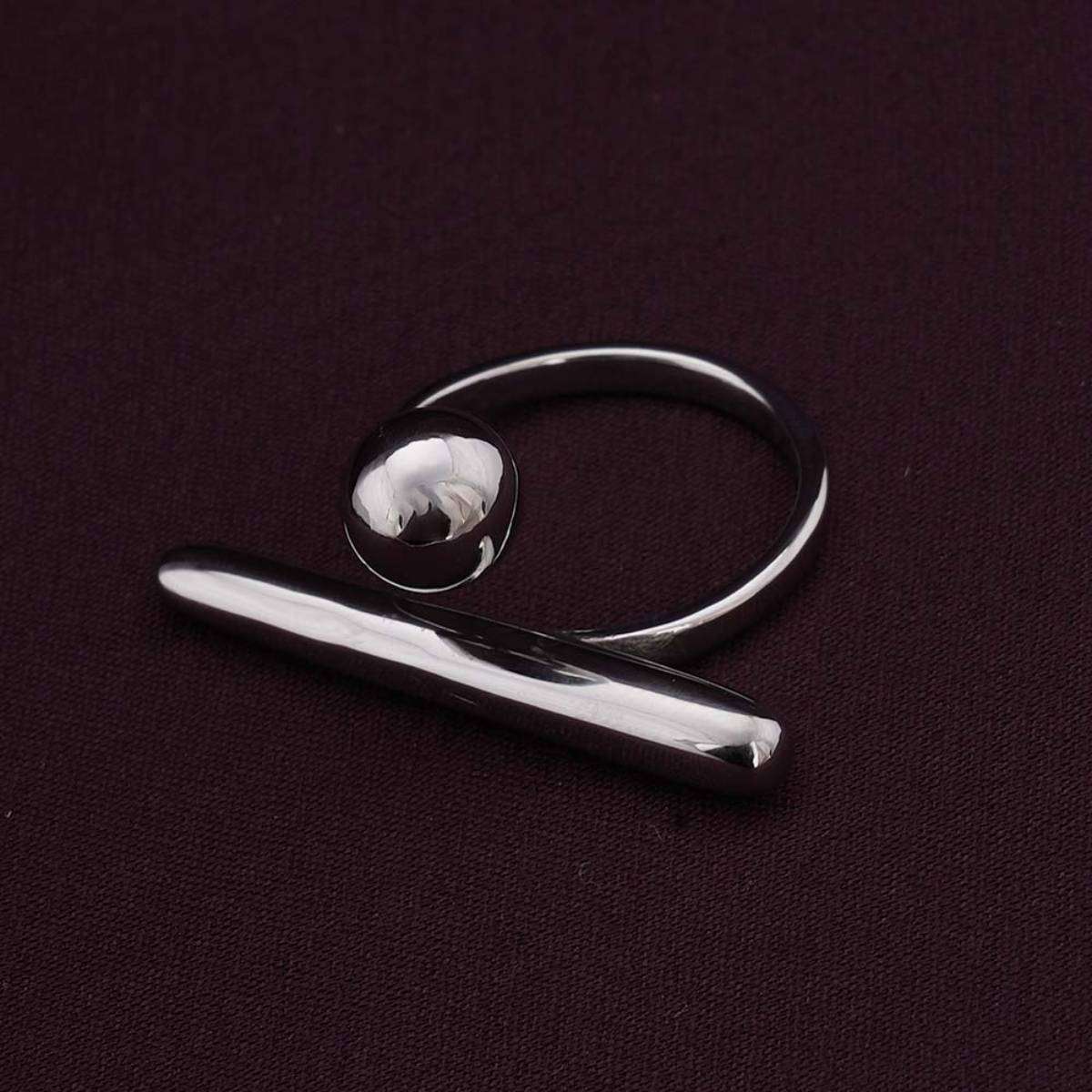 Palmonas Silver Bar and Ball Adjustable Gold Ring for Womens (6)