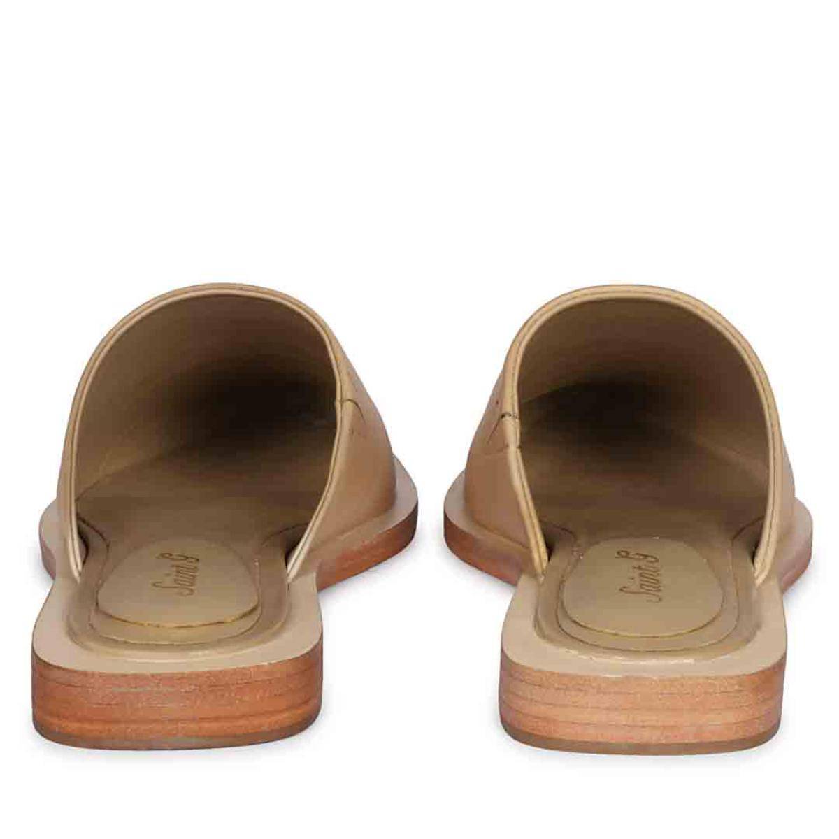 Buy Saint G Jules Beige Leather Flat Mules Online