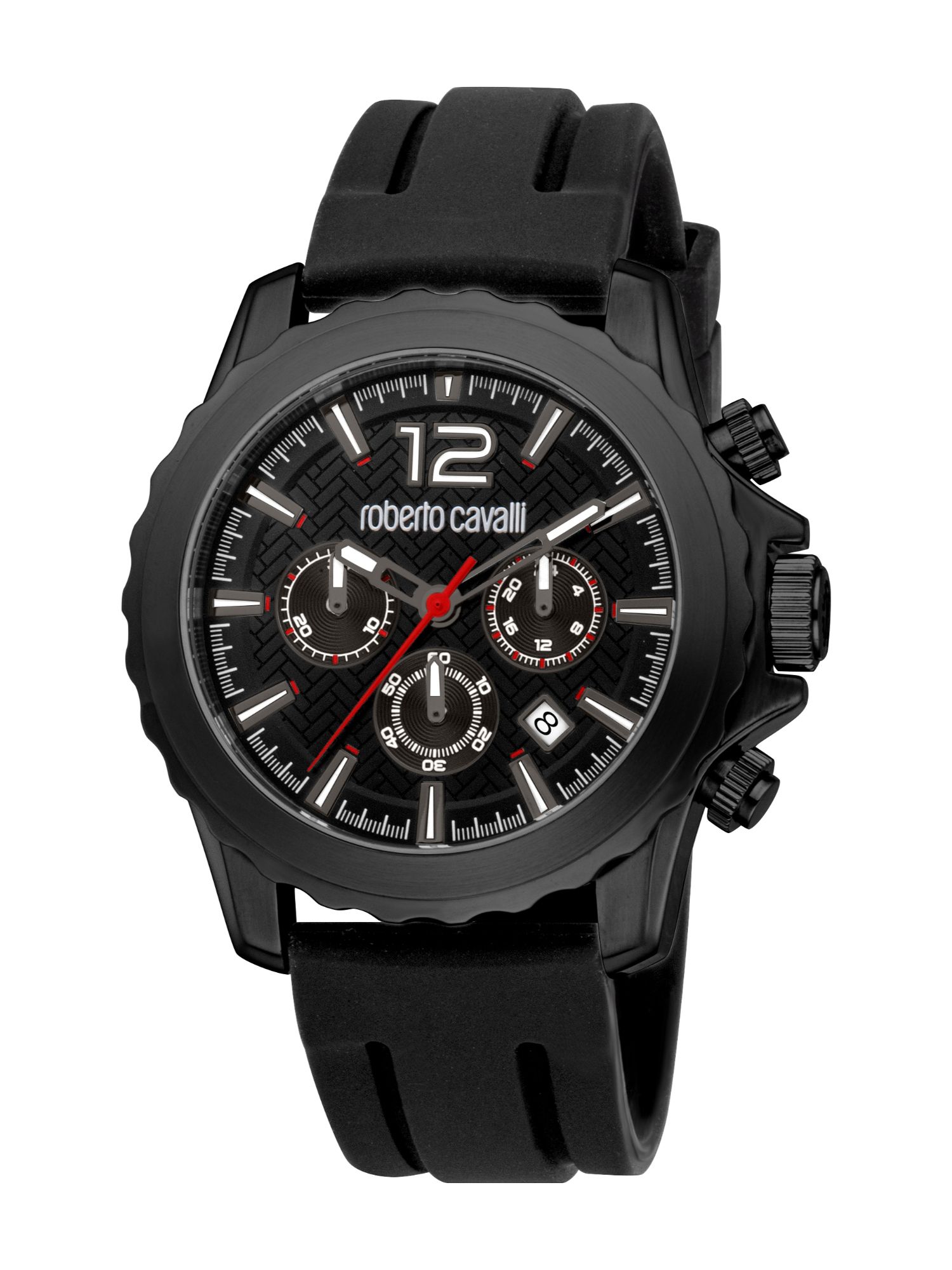 Buy Roberto Cavalli Potenza Men Analog Round Silicon Black Watch