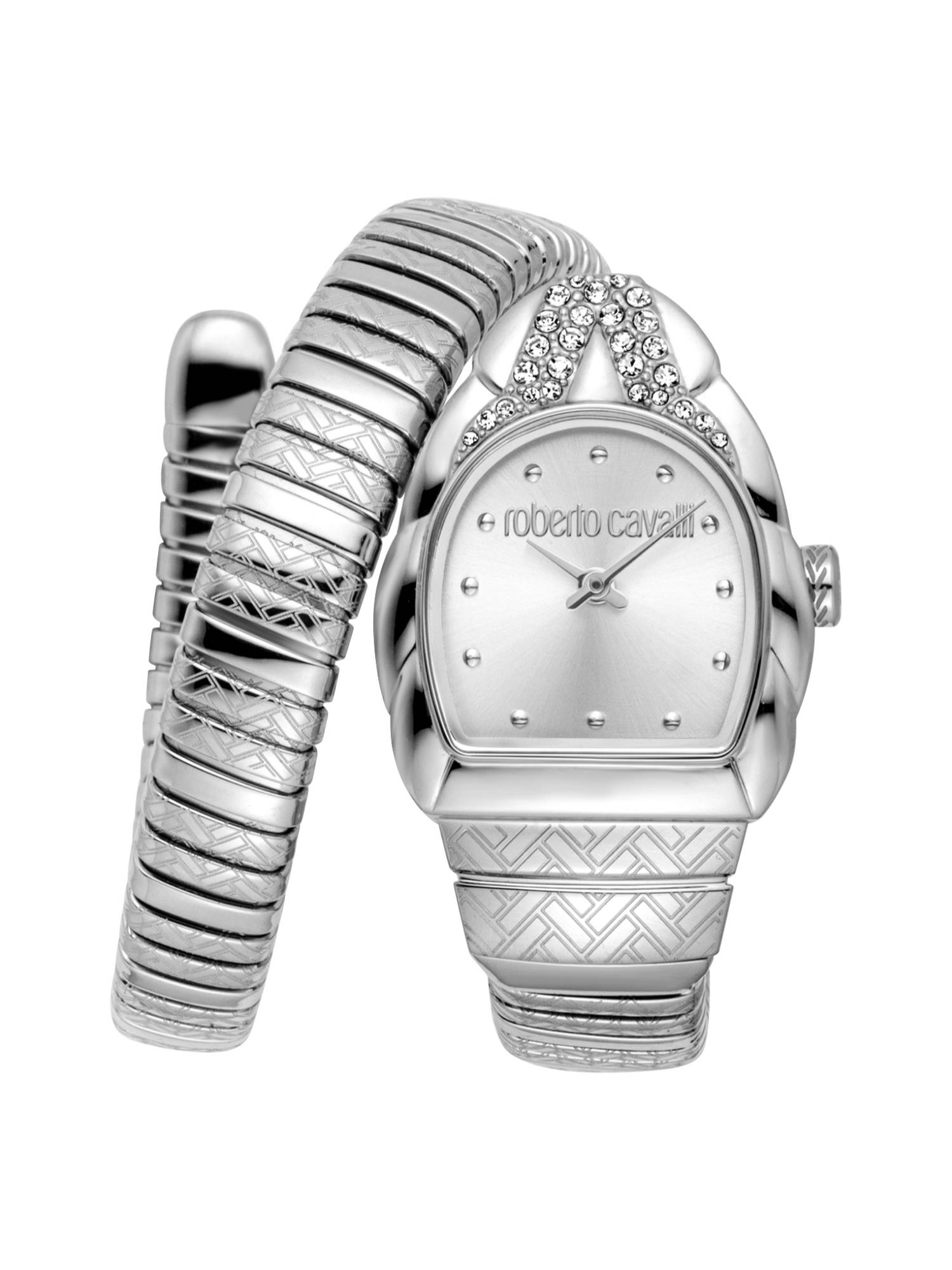 Roberto Cavalli Aurora Women Analog Asymmetrical Stainless Steel Silver Watch-Rc5L133M0015 (M)