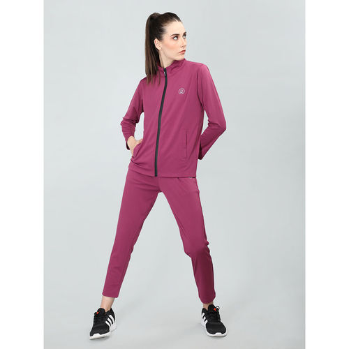 Buy Chkokko Women Sports Zipper Running Winter Track Suit-Pink (Set of 2)  online