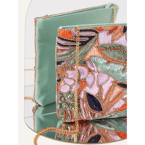 Buy Accessorize London Womens Multi Palm Print Embellished Zip Top