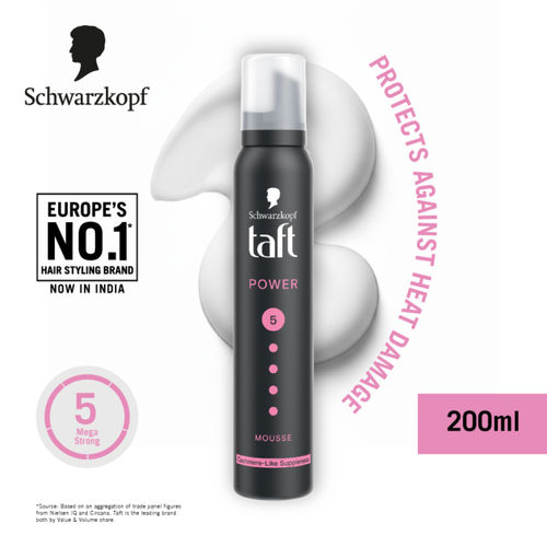 Schwarzkopf TAFT Power Hold 5 Hair Mousse To Controls Frizz, Lasts 24 Hours With No Stickiness
