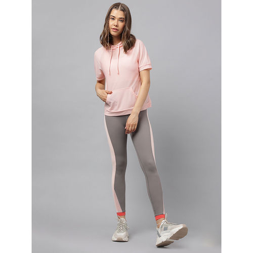 Buy Fitkin Women Light Pink Self Design Sweat Top Online