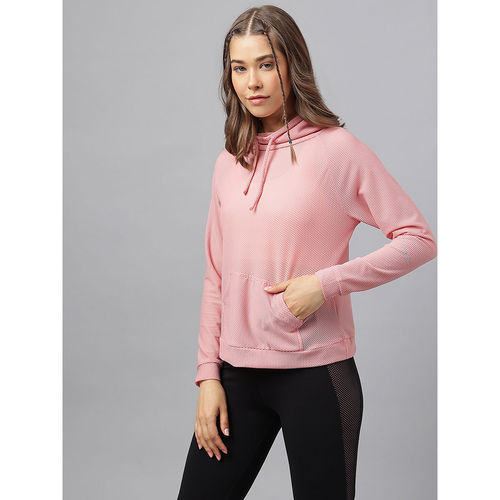 Fitkin Women Pink Self Design Sweat Top (S)