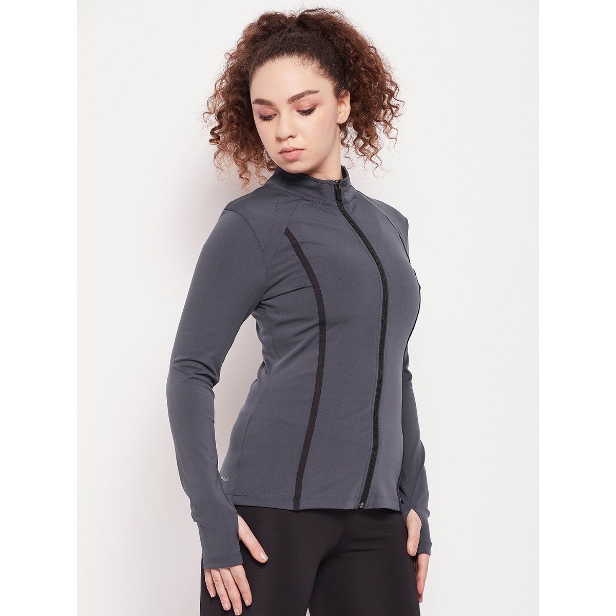 Athlisis Women Grey Reflective Strip Training Or Gym Sporty Jacket: Buy ...