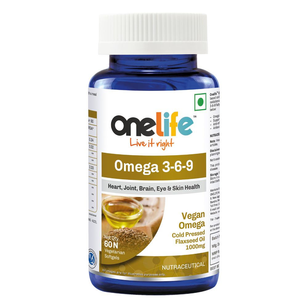 Onelife Omega 3-6-9, Vegan Omega Flaxseed Oil 1000 mg