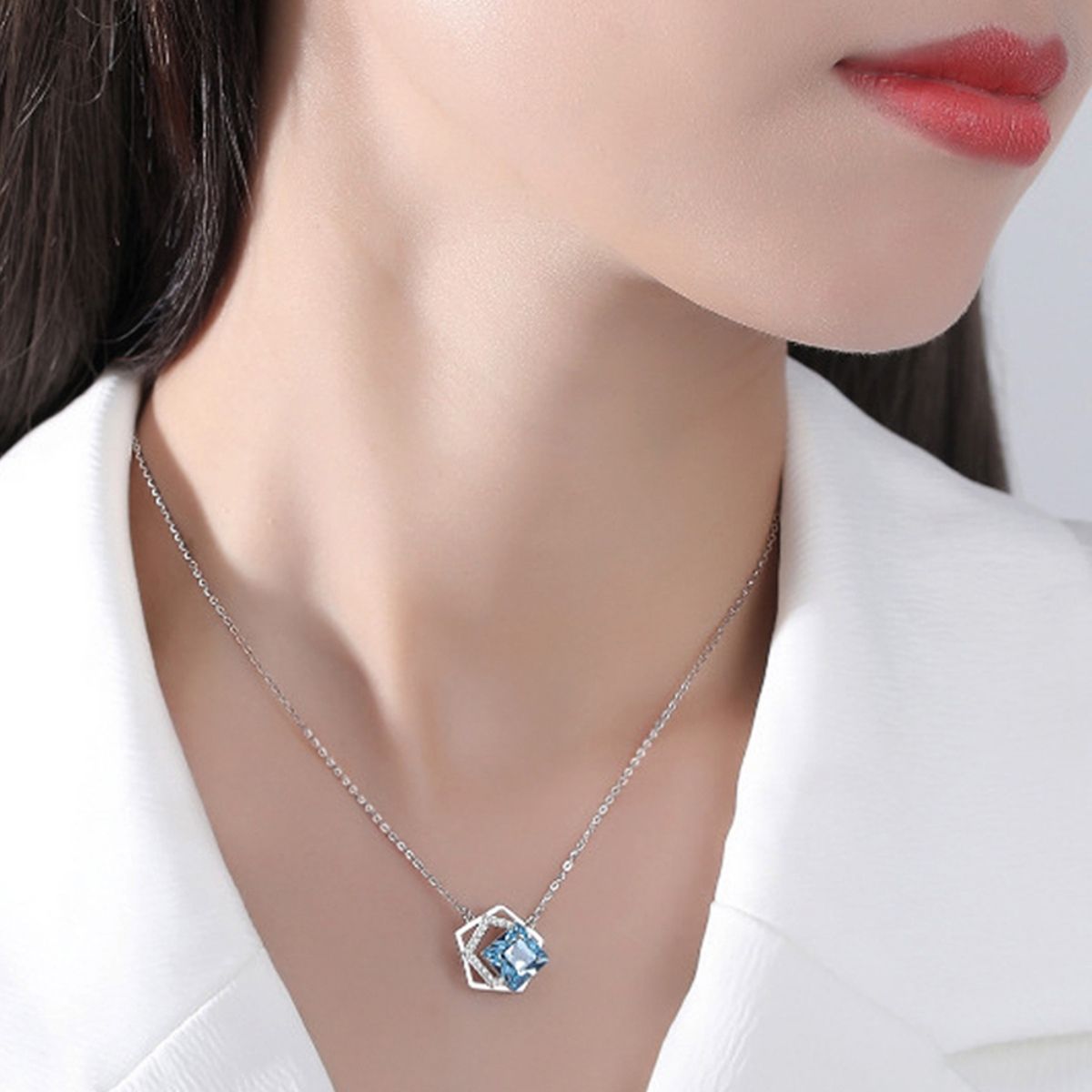 Large blue topaz necklace: sterling silver and blue topaz pendant – Fine  Jewelry by Anastasia Savenko