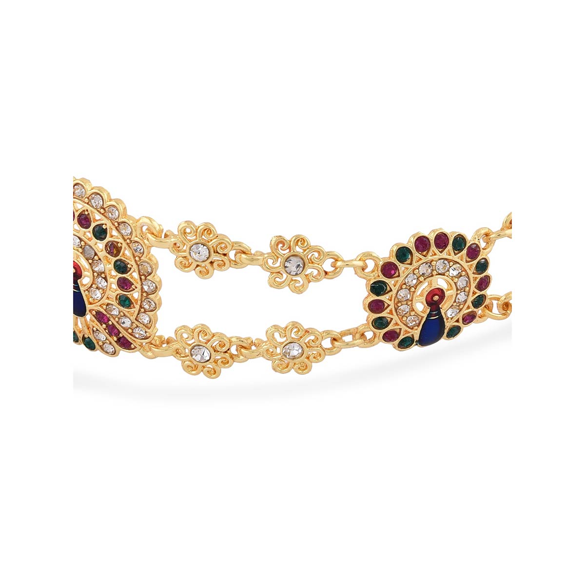 Buy Zaveri Pearls Multicolor Meenakari Peacock Inspired Bridal