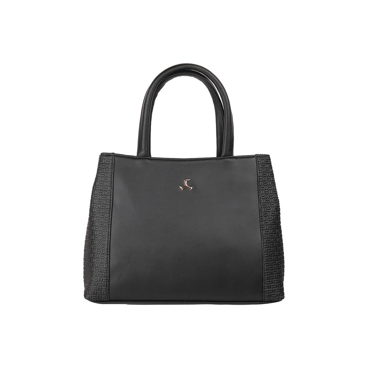 Metro Black Printed Leather Handbag