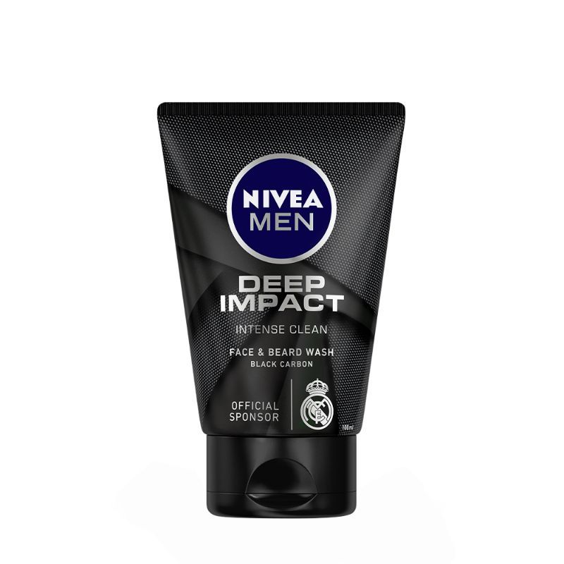 NIVEA Men Face Wash, Deep Impact Intense Clean, for Beard & Face, with Black Carbon