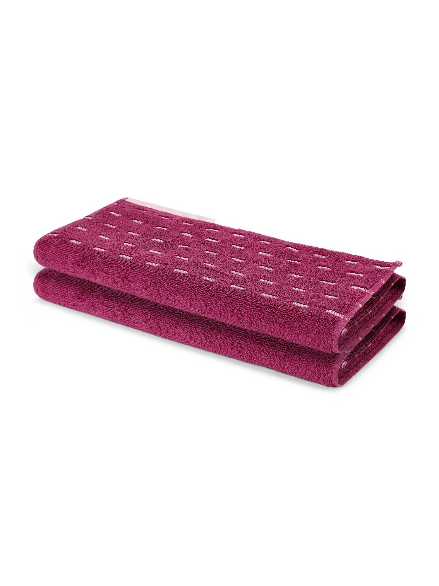 SPACES Pink Airsoft Cotton 450 GSM Dobby Plain Hand Towels (Pack of 2)