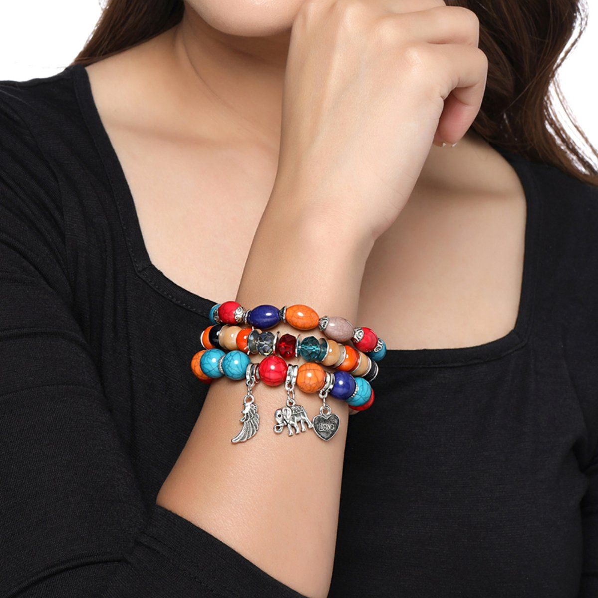 Stretchable beaded bracelets new arrivals