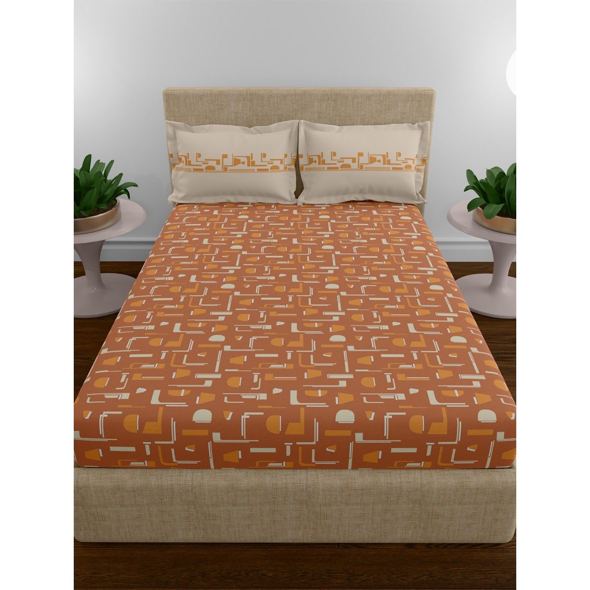 Buy My Trident Utsav Bedsheet Set Cotton 1 Bedsheet With 2 Pillow