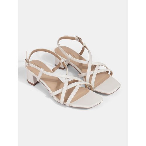 Buy Lemon Pepper Women Off White Fancy Slip On Sandal Heels Online