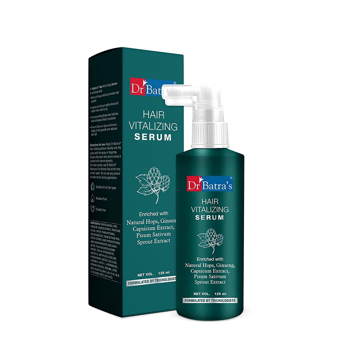 Dr Batra's Hair Vitalizing Serum,Tricologists recommended-125ml,Paraben & Sulphate-Free