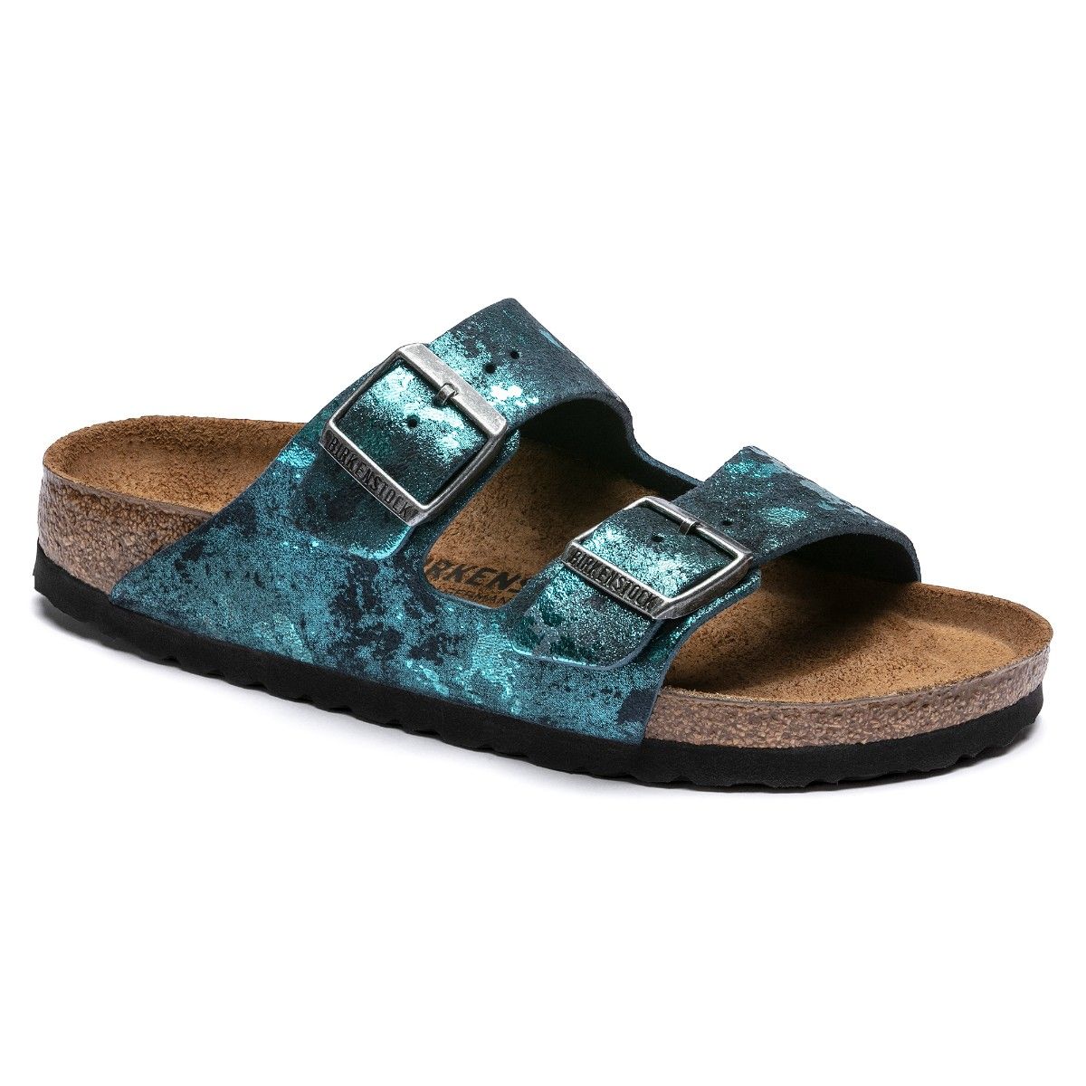 Buy Birkenstock Arizona Turquoise Suede Leather Narrow Width Two