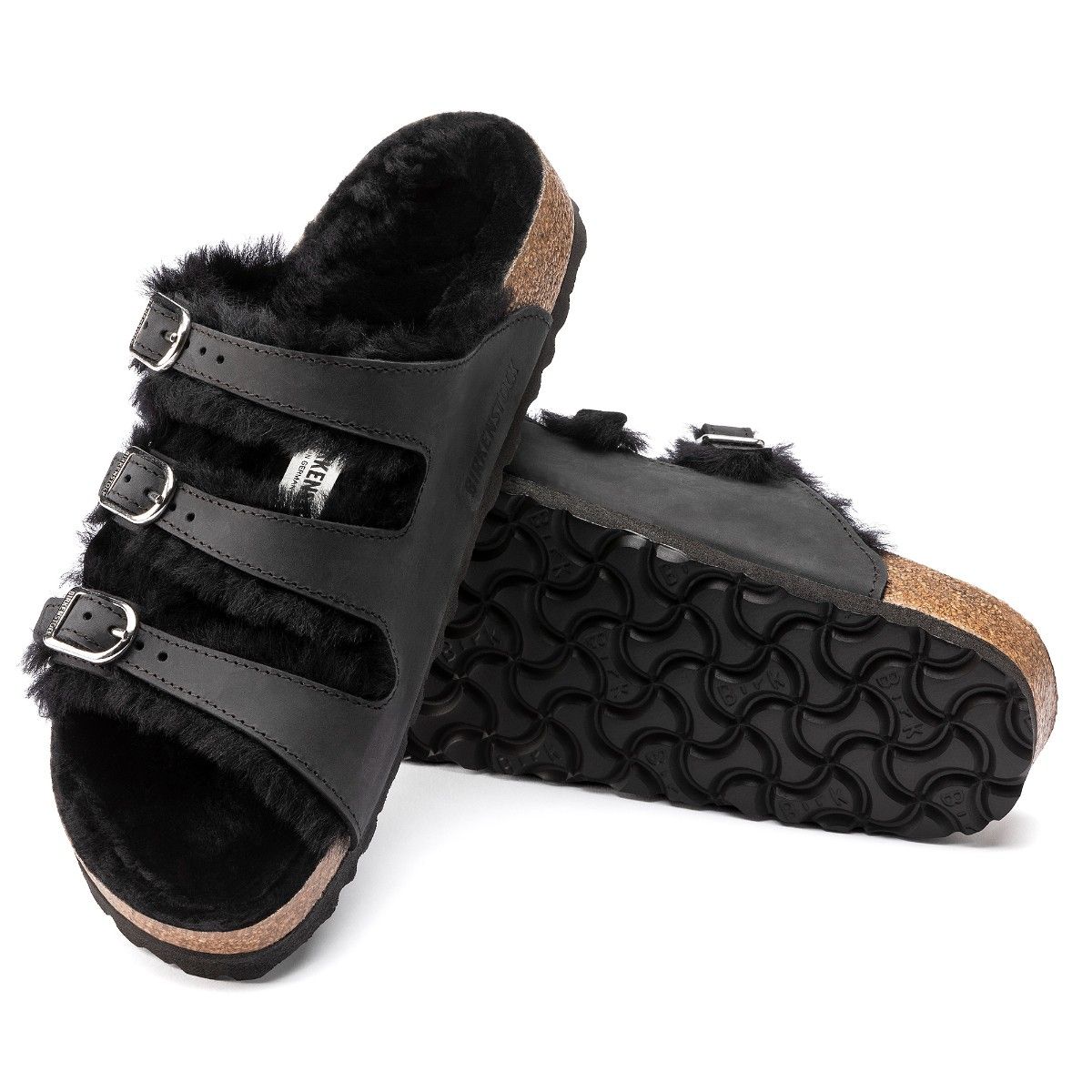 Black birkenstocks with sale fur