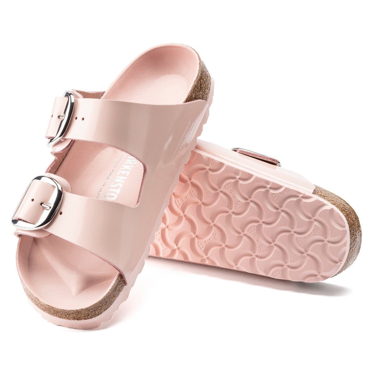 Buy Birkenstock Arizona Big Buckle Pink Natural Leather Patent