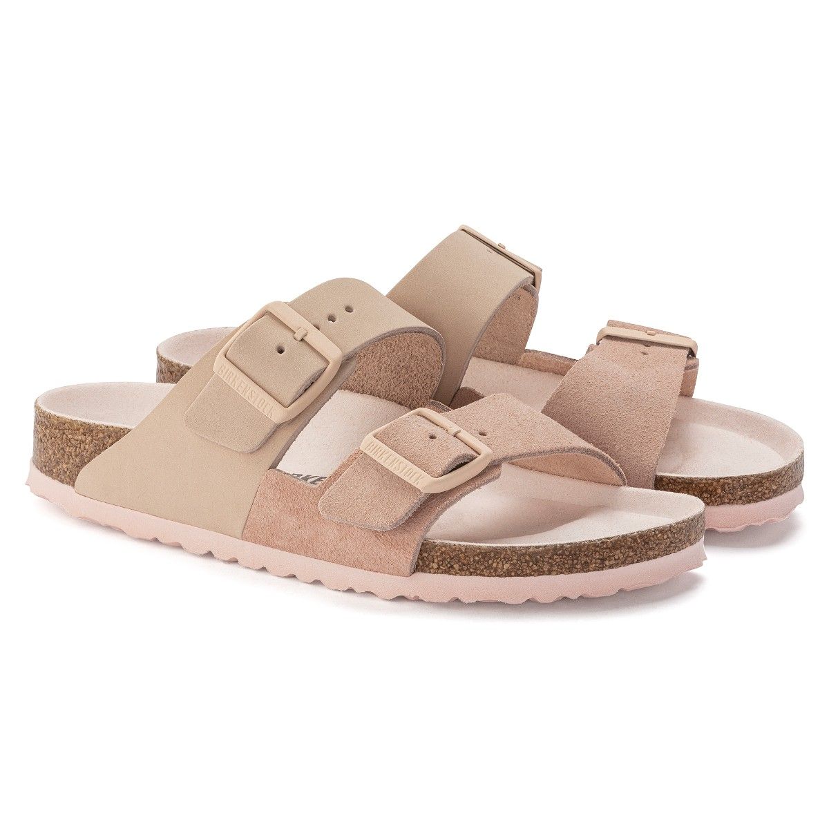 Birkenstock Arizona Split Nude Nubuck Suede Leather Narrow Width Two Strap Sandals EURO 35