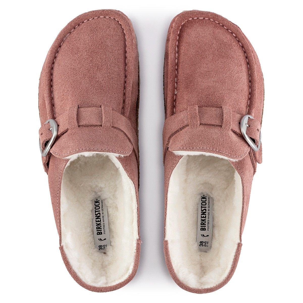 Buy Birkenstock Buckley Shearling Pink Suede Leather Narrow Width