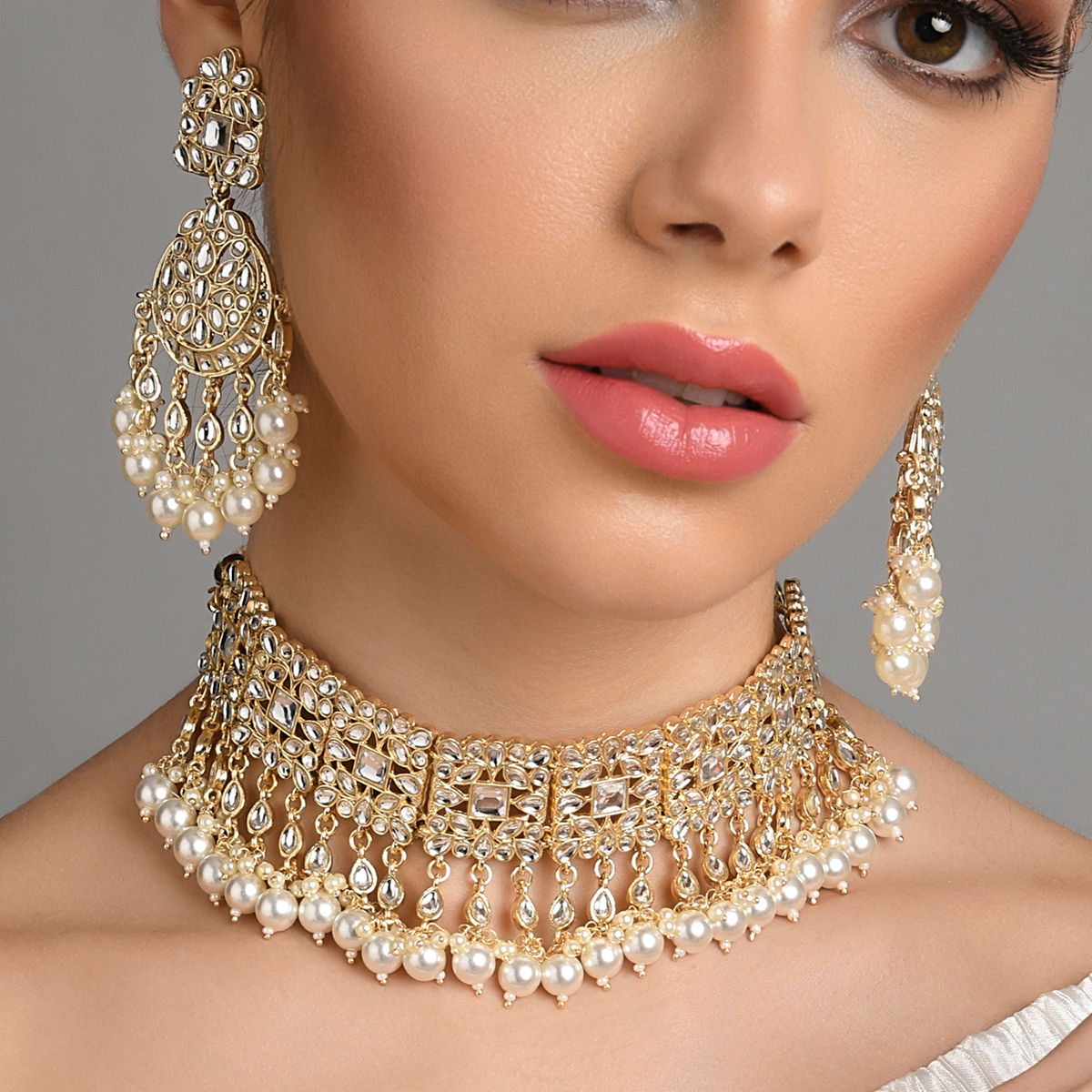 Buy Fida Wedding Handmade Bridal ethnic Gold Plated White Pearl