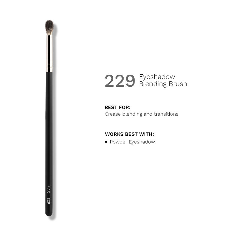 PAC Eyeshadow Blending Brush 229 - Small Ultra Soft Bristles for Precise Shadow Blending