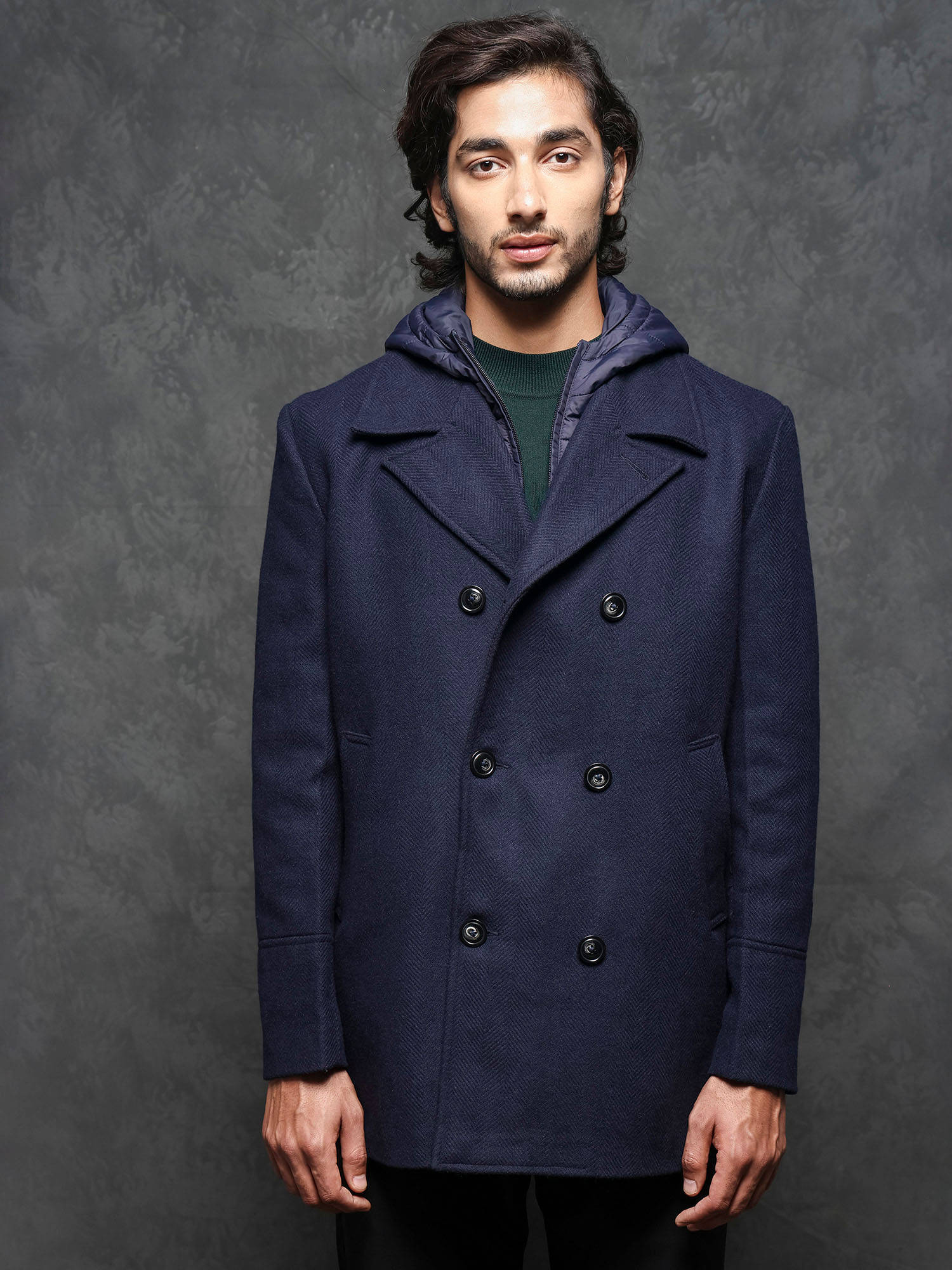 Buy Rare Rabbit Dubby Navy Blue Solid Jacket Online