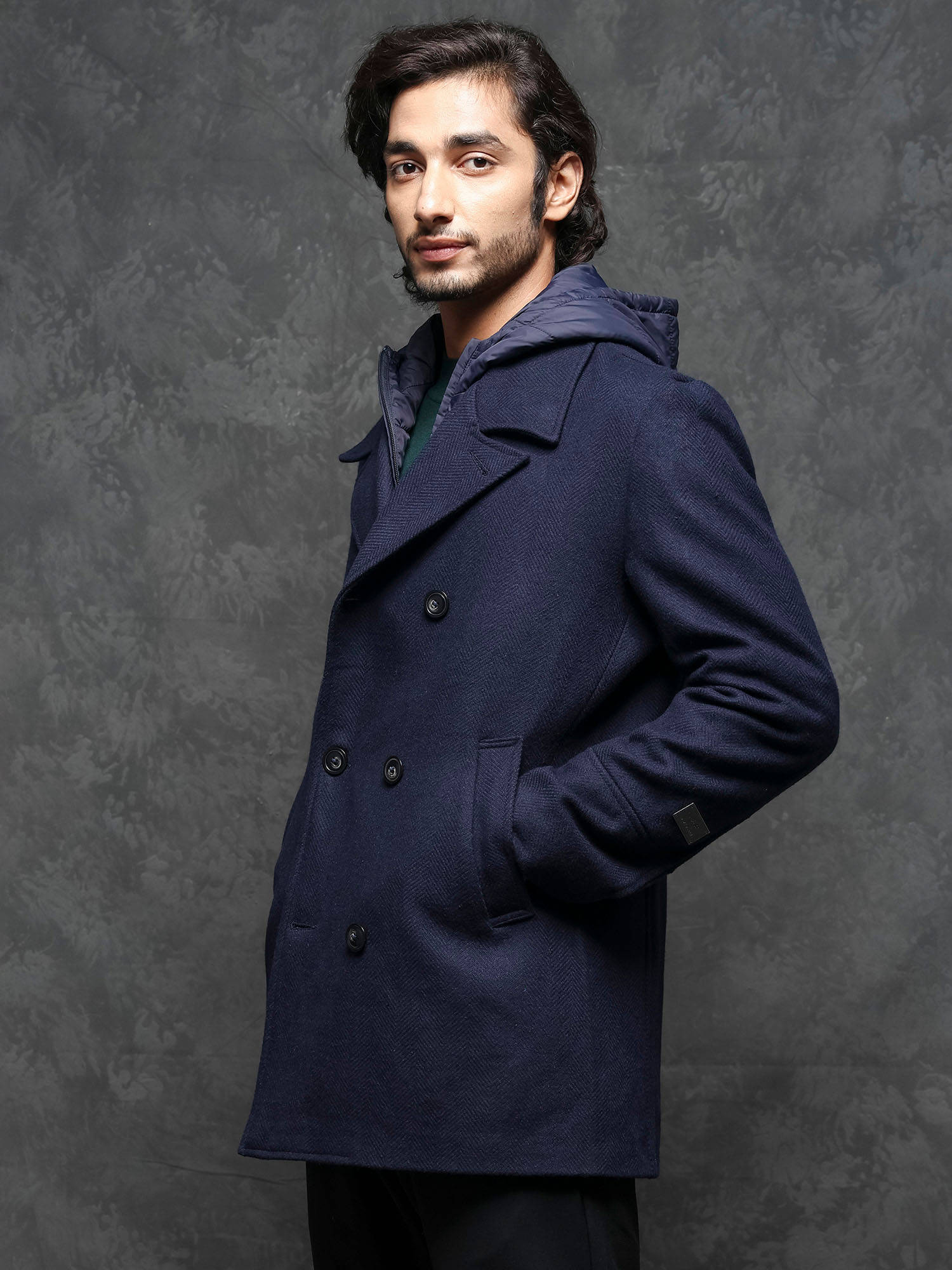 Buy Rare Rabbit Dubby Navy Blue Solid Jacket Online