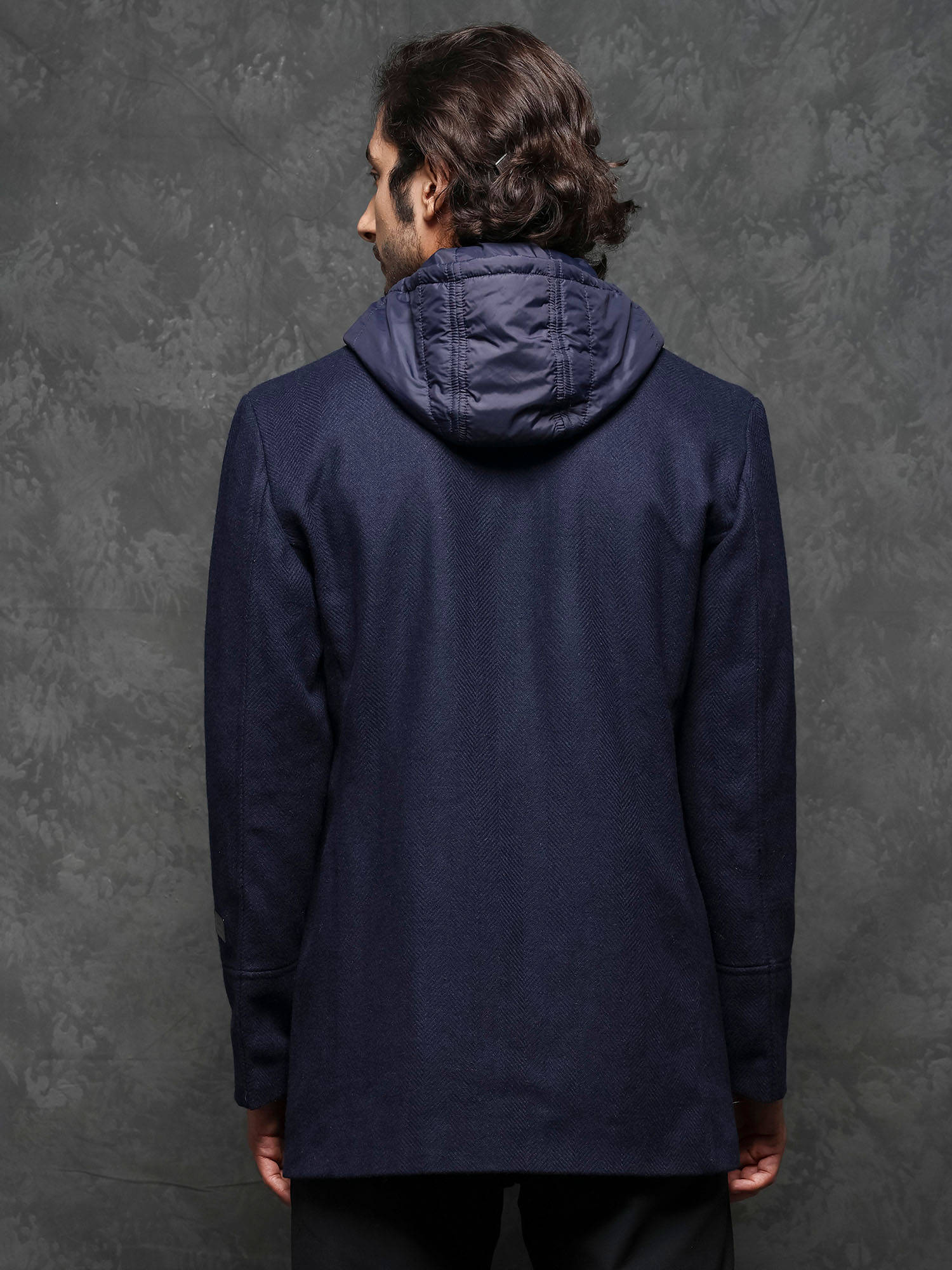 Buy Rare Rabbit Dubby Navy Blue Solid Jacket Online