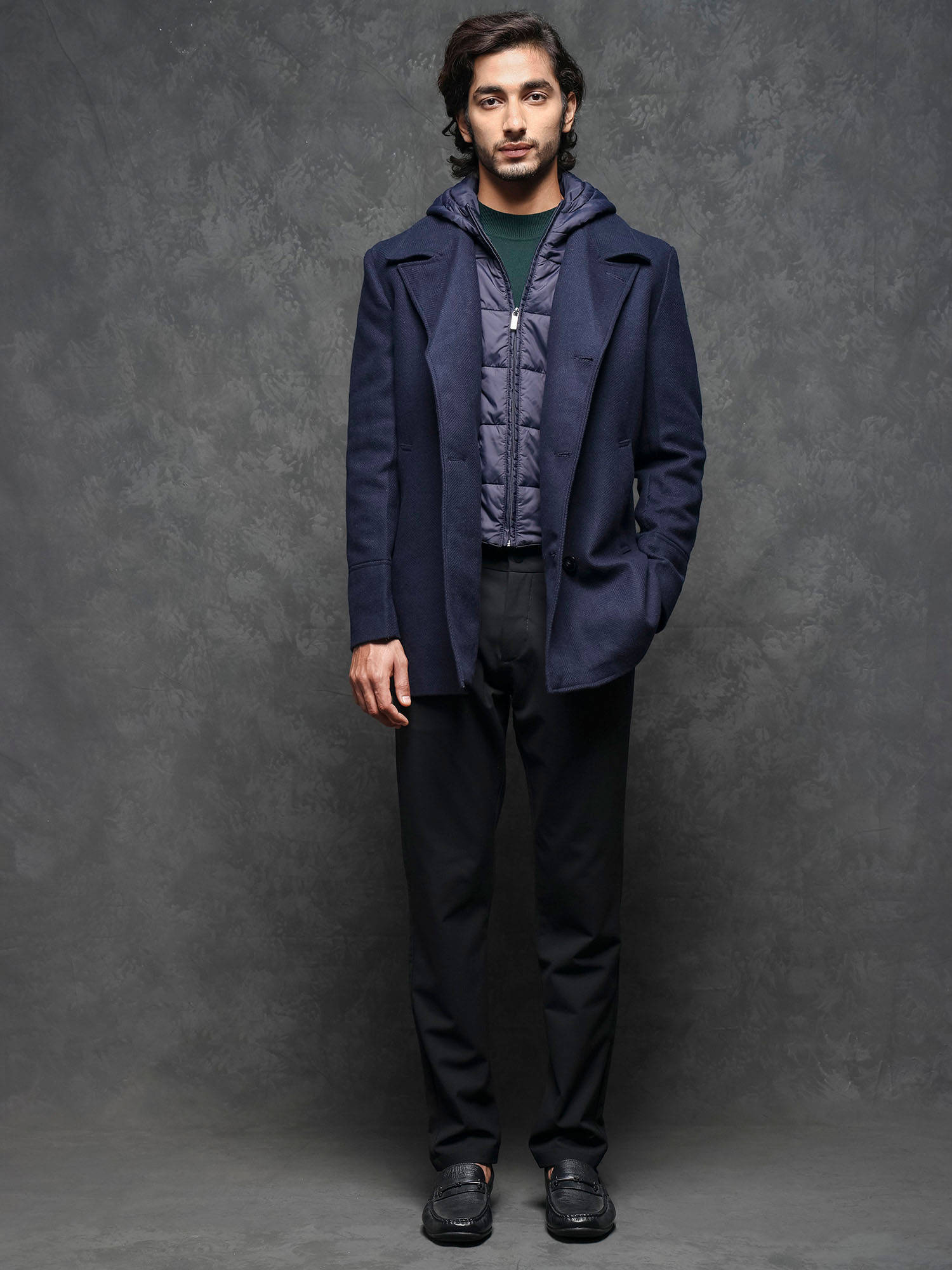 Buy Rare Rabbit Dubby Navy Blue Solid Jacket Online