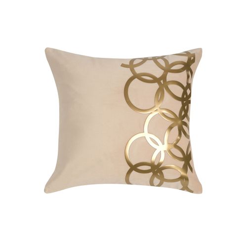 Buy HOSTA HOMES Cream and Gold Toned Set of Geometric Velvet