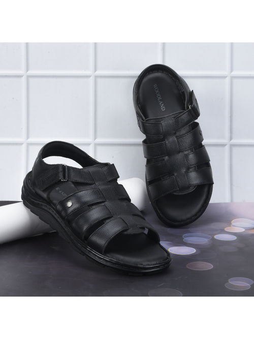 WOODLAND Men Black Casual Sandals