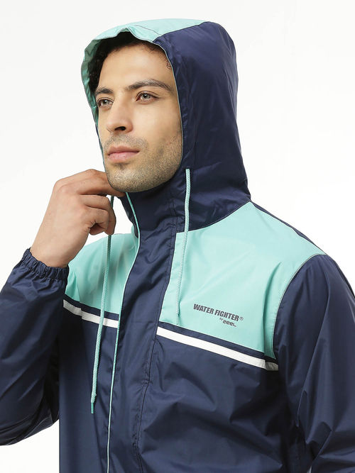 Buy ZEEL Active Sport Navy Blue Green Raincoat with Pant (Set of