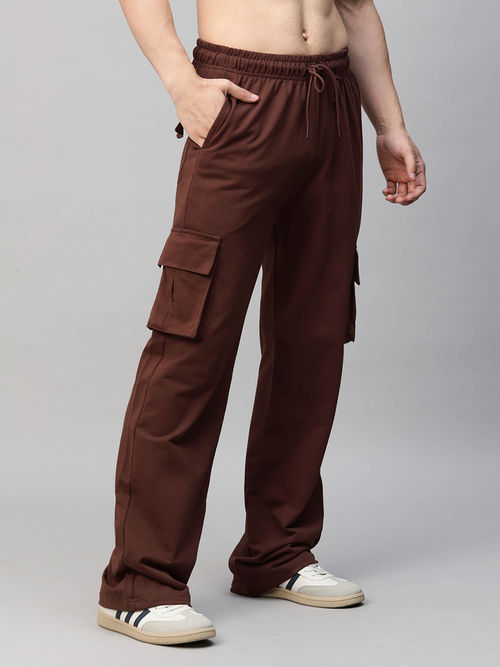 PRONK Men Premium Terry Cargo Pants Cocoa