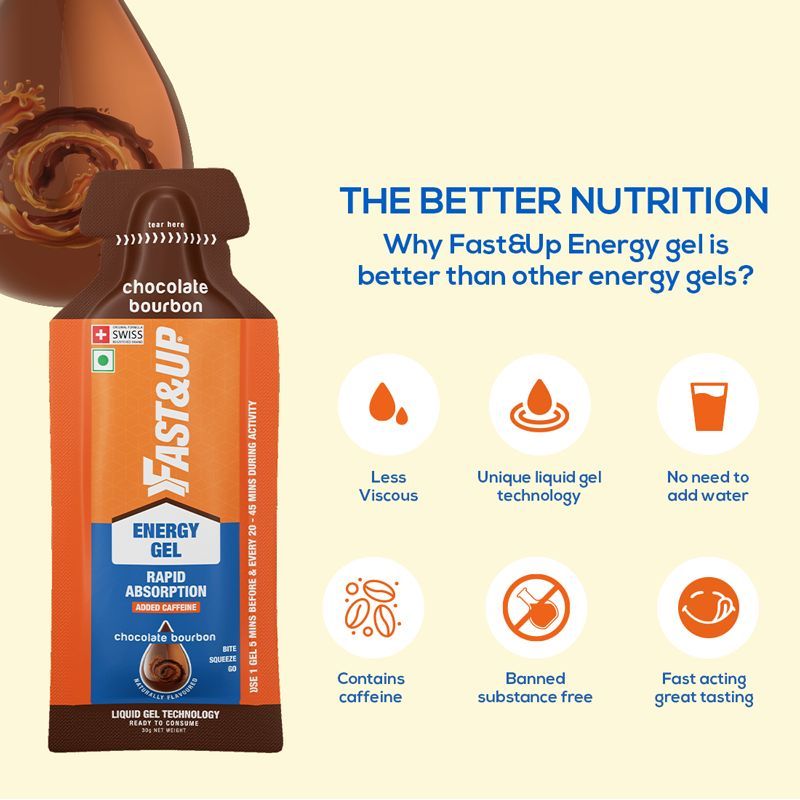 Buy Fast&Up Energy Gel Sachets Instant Energy Booster Chocolate