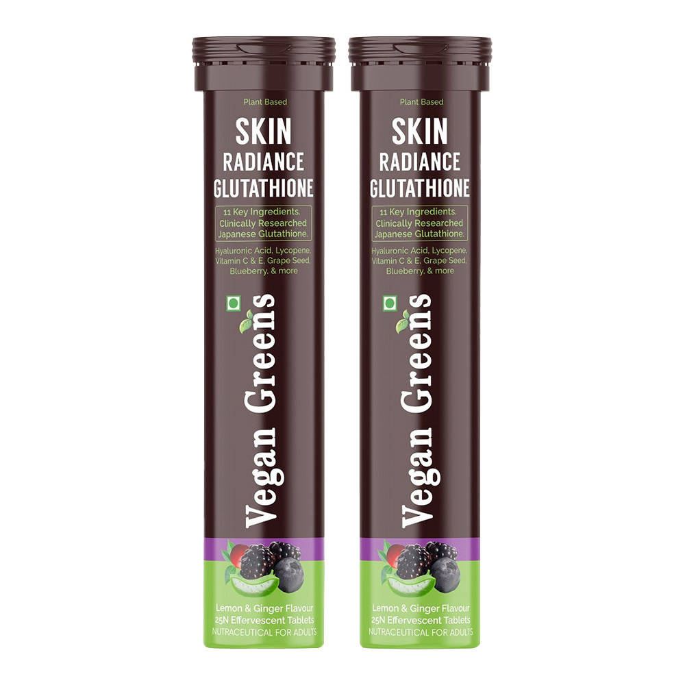 Buy Vegan Greens Skin Radiance Japanese 500mg Glutathione +11 Nutrients Effervescent Tabs
