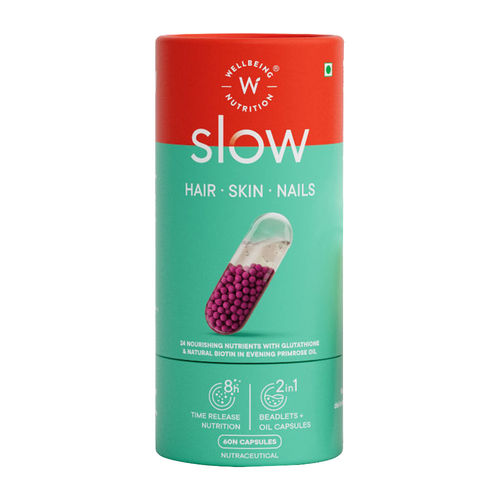 Wellbeing Nutrition Slow Hair, Skin & Nails with Biotin, Glutathione,  Primrose Oil Reviews Online