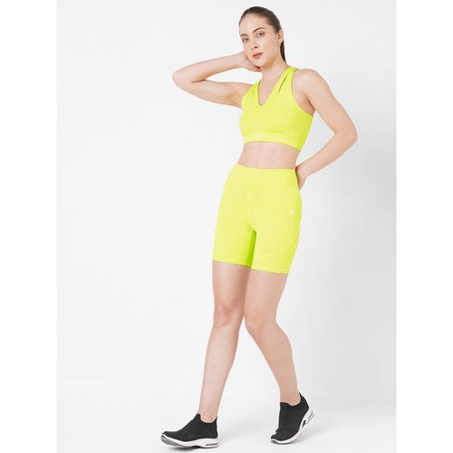 Buy BODD ACTIVE Neon Green Cross Back Sports Bra with Shorts (Set