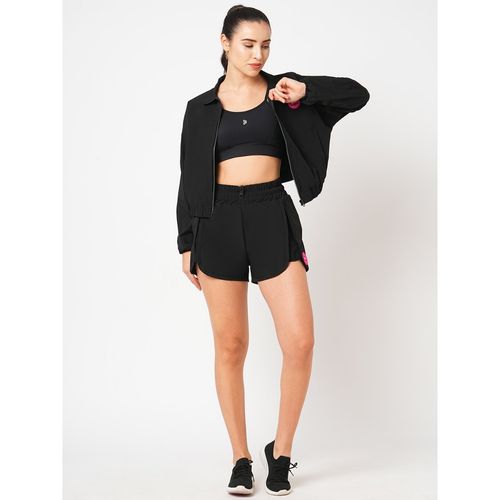 BODD ACTIVE The Og Black Jacket with Sports Bra Shorts (Set of 3) (XS)