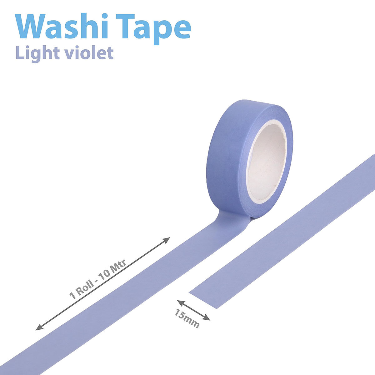Buy Itsy Bitsy Washi Tape Solid Light Violet 15mm x 10Mtr 1 Roll Online