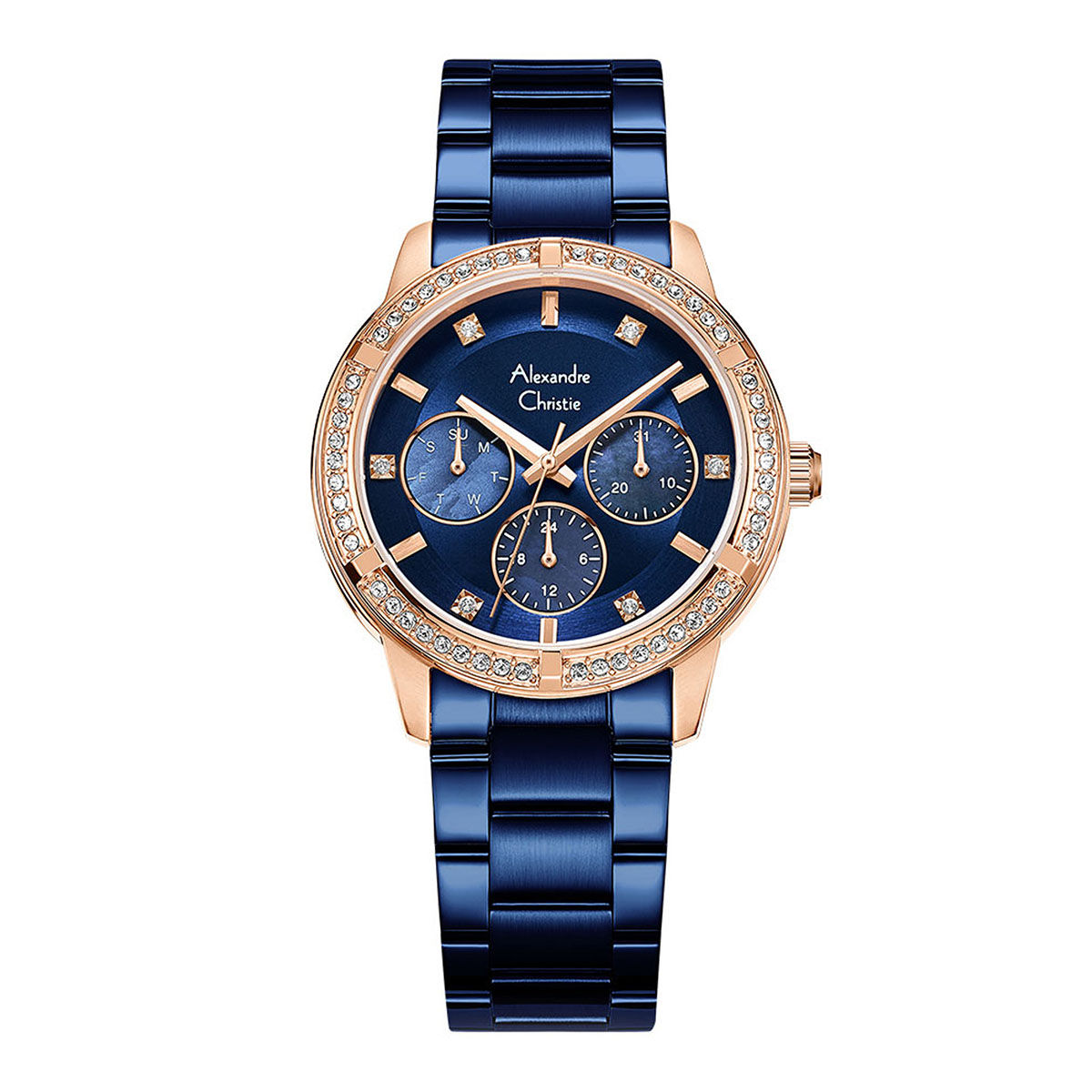 Buy Alexandre Christie Women Blue Round Dial Multifunction Analog Watch 2A45BFBURBU Online
