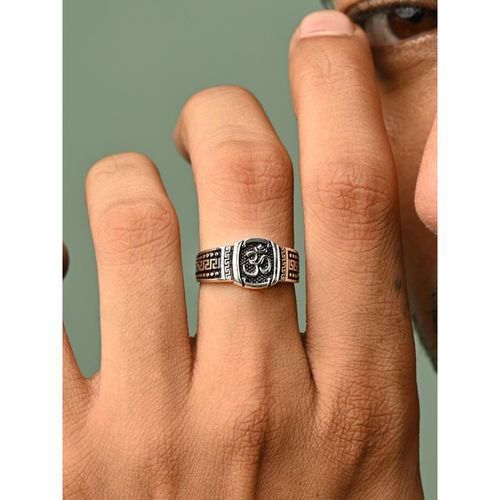 Buy CLARA 925 Silver Om Oxidized Religious Adjustable Classic Men